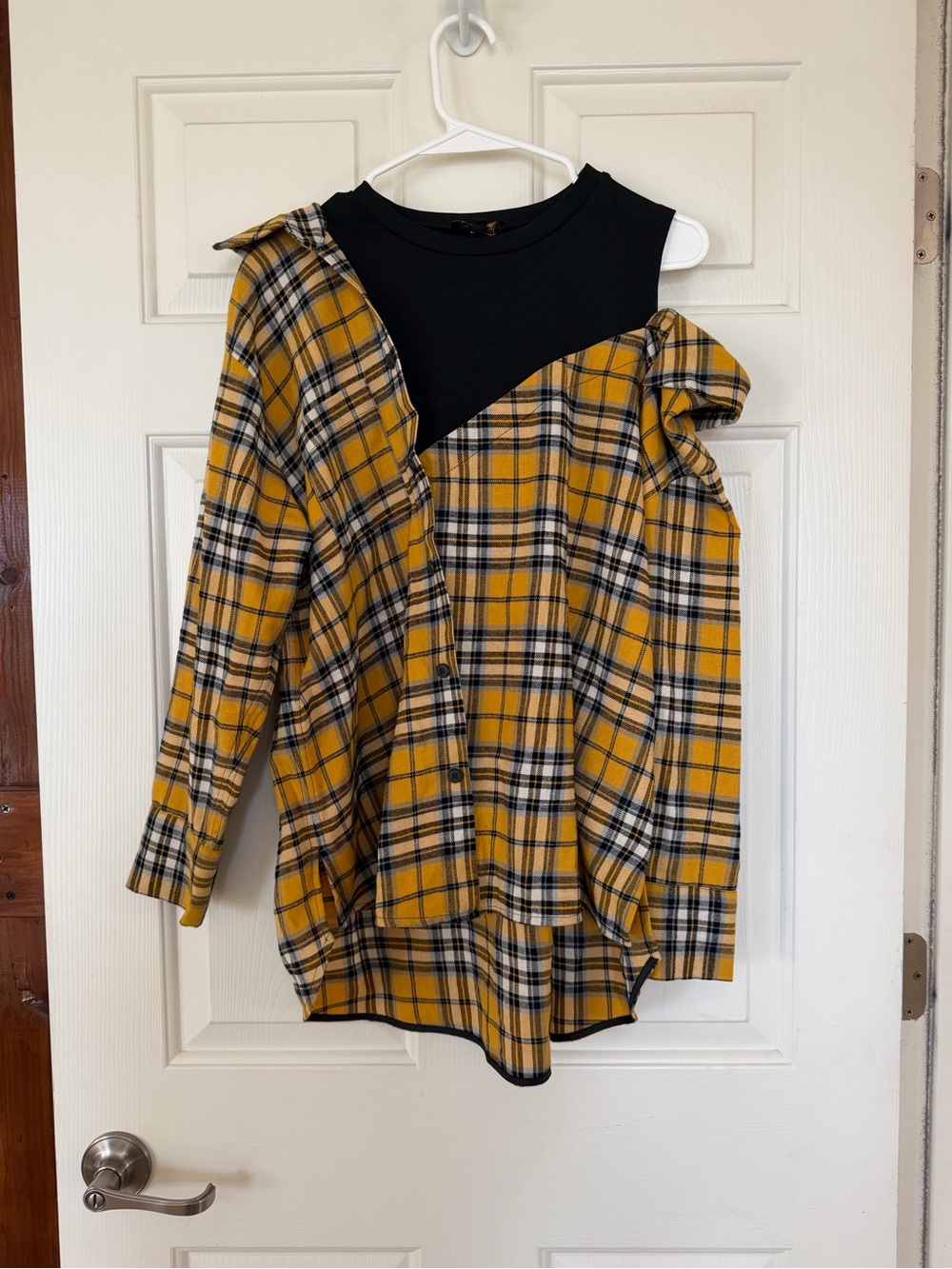 Maje Loris Trompe L'oeil Check Shirt - size 2